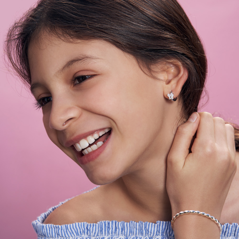 PULSERA PEPITAS Y ARETES ARO MARIPOSA